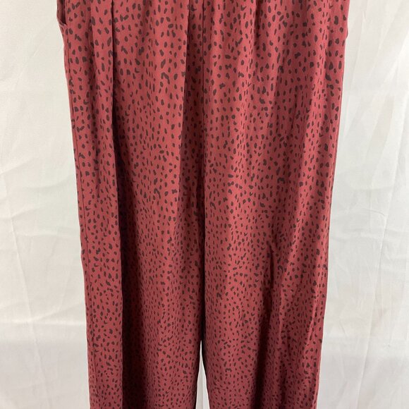 Rails Jumpsuit S Jet Rust Spotted Print Dark Red-Purple Black Short Sleeve - Picture 11 of 13